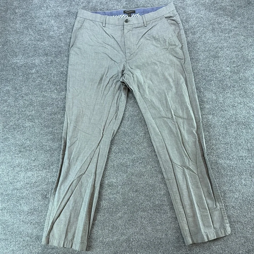 Banana Republic Kentfield Pant Mens 35x32‎ Gray Straight Leg Flat Front Office